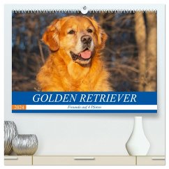 Golden Retriever - Freunde auf 4 Pfoten (hochwertiger Premium Wandkalender 2024 DIN A2 quer), Kunstdruck in Hochglanz