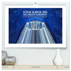 Stockholms Metrostationen - Bunte Meisterwerke im Untergrund (hochwertiger Premium Wandkalender 2024 DIN A2 quer), Kunstdruck in Hochglanz