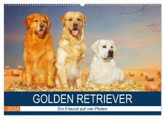 Golden Retriever - Ein Freund auf vier Pfoten (Wandkalender 2024 DIN A2 quer), CALVENDO Monatskalender
