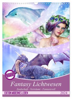 Fantasy Lichtwesen (Wandkalender 2024 DIN A3 hoch), CALVENDO Monatskalender