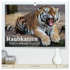 Raubkatzen. Wild, schön und kraftvoll (hochwertiger Premium Wandkalender 2024 DIN A2 quer), Kunstdruck in Hochglanz