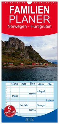 Familienplaner 2024 - Norwegen - Hurtigruten mit 5 Spalten (Wandkalender, 21 x 45 cm) CALVENDO