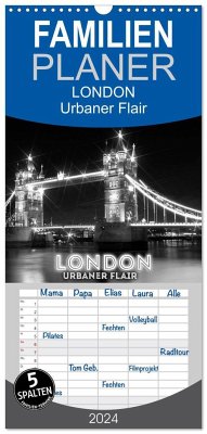 Familienplaner 2024 - LONDON Urbaner Flair mit 5 Spalten (Wandkalender, 21 x 45 cm) CALVENDO - Viola, Melanie