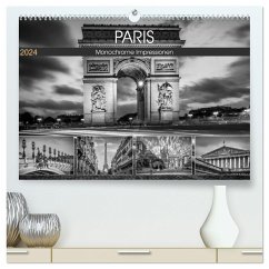 PARIS Monochrome Impressionen (hochwertiger Premium Wandkalender 2024 DIN A2 quer), Kunstdruck in Hochglanz - Viola, Melanie