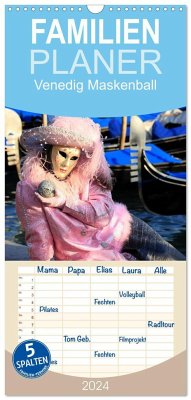 Familienplaner 2024 - Venedig Maskenball mit 5 Spalten (Wandkalender, 21 x 45 cm) CALVENDO