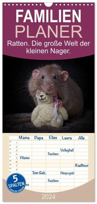 Familienplaner 2024 - Ratten. Die große Welt der kleinen Nager mit 5 Spalten (Wandkalender, 21 x 45 cm) CALVENDO