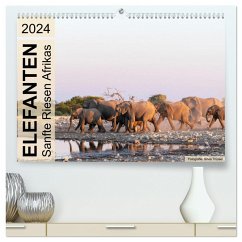 Elefanten - Sanfte Riesen Afrikas (hochwertiger Premium Wandkalender 2024 DIN A2 quer), Kunstdruck in Hochglanz