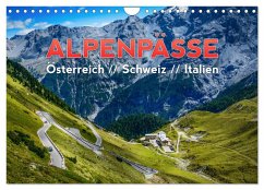 ALPENPÄSSE Österreich - Schweiz - Italien (Wandkalender 2024 DIN A4 quer), CALVENDO Monatskalender