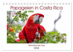 Papageien in Costa Rica (Tischkalender 2024 DIN A5 quer), CALVENDO Monatskalender