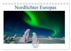 Nordlichter Europas (Tischkalender 2024 DIN A5 quer), CALVENDO Monatskalender