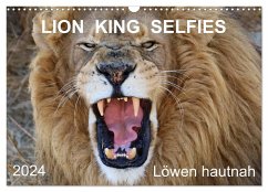 LION KING SELFIES Löwen hautnah (Wandkalender 2024 DIN A3 quer), CALVENDO Monatskalender