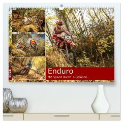 Enduro Mit Speed durch`s Gelände (hochwertiger Premium Wandkalender 2024 DIN A2 quer), Kunstdruck in Hochglanz