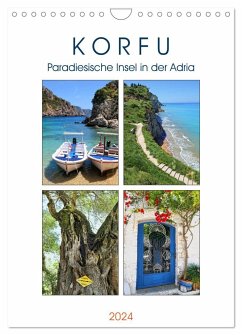 Korfu - Paradiesische Insel in der Adria (Wandkalender 2024 DIN A4 hoch), CALVENDO Monatskalender
