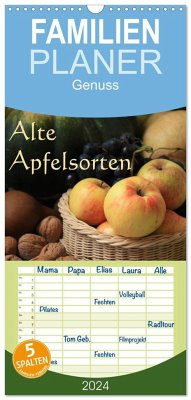 Familienplaner 2024 - Alte Apfelsorten mit 5 Spalten (Wandkalender, 21 x 45 cm) CALVENDO