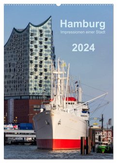 Hamburg - Impressionen einer Stadt (Wandkalender 2024 DIN A2 hoch), CALVENDO Monatskalender