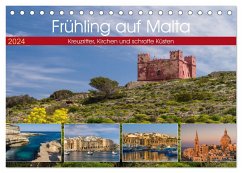 Frühling auf Malta - Kreuzritter, Kirchen und schroffe Küsten (Tischkalender 2024 DIN A5 quer), CALVENDO Monatskalender