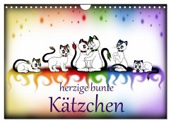 herzige bunte Kätzchen (Wandkalender 2024 DIN A4 quer), CALVENDO Monatskalender