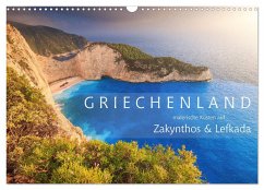 Griechenland - Malerische Küsten auf Zakynthos und Lefkada (Wandkalender 2024 DIN A3 quer), CALVENDO Monatskalender