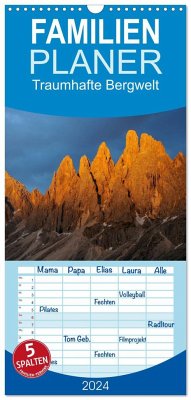 Familienplaner 2024 - Traumhafte Bergwelt Kalender mit 5 Spalten (Wandkalender, 21 x 45 cm) CALVENDO