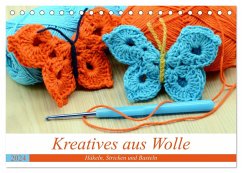 Kreatives aus Wolle - Häkeln, Stricken und Basteln (Tischkalender 2024 DIN A5 quer), CALVENDO Monatskalender