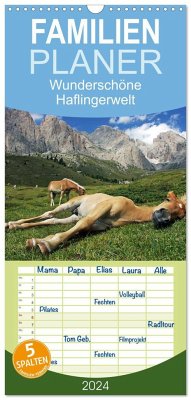 Familienplaner 2024 - Wunderschöne Haflingerwelt mit 5 Spalten (Wandkalender, 21 x 45 cm) CALVENDO