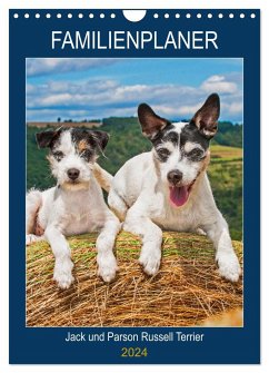 Familienplaner Jack und Parson Russell Terrier (Wandkalender 2024 DIN A4 hoch), CALVENDO Monatskalender