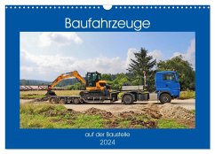 Baufahrzeuge auf der Baustelle (Wandkalender 2024 DIN A3 quer), CALVENDO Monatskalender