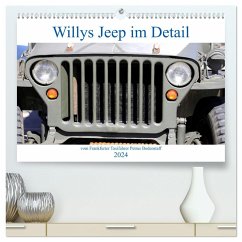 Willys Jeep im Detail vom Frankfurter Taxifahrer Petrus Bodenstaff (hochwertiger Premium Wandkalender 2024 DIN A2 quer), Kunstdruck in Hochglanz