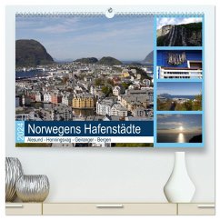 Norwegens Hafenstädte - Alesund - Honningsvag - Geiranger - Bergen (hochwertiger Premium Wandkalender 2024 DIN A2 quer), Kunstdruck in Hochglanz