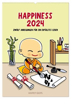Happiness 2024 (Wandkalender 2024 DIN A2 hoch), CALVENDO Monatskalender