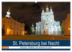 St. Petersburg bei Nacht (Wandkalender 2024 DIN A2 quer), CALVENDO Monatskalender - Enders, Borg