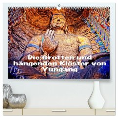 Die Grotten und hängenden Klöster von Yungang (hochwertiger Premium Wandkalender 2024 DIN A2 quer), Kunstdruck in Hochglanz