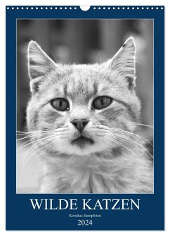 Wilde Katzen - Korsikas Samtpfoten (Wandkalender 2024 DIN A3 hoch), CALVENDO Monatskalender