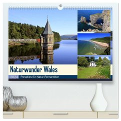 Naturwunder Wales (hochwertiger Premium Wandkalender 2024 DIN A2 quer), Kunstdruck in Hochglanz