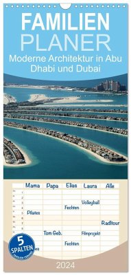 Familienplaner 2024 - Moderne Architektur in Abu Dhabi und Dubai mit 5 Spalten (Wandkalender, 21 x 45 cm) CALVENDO