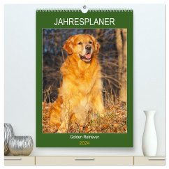 Jahresplaner Golden Retriever (hochwertiger Premium Wandkalender 2024 DIN A2 hoch), Kunstdruck in Hochglanz - Starick, Sigrid