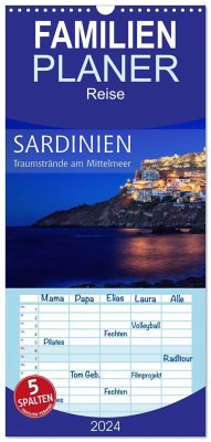 Familienplaner 2024 - Sardinien - Traumstrände am Mittelmeer mit 5 Spalten (Wandkalender, 21 x 45 cm) CALVENDO