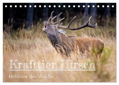 Krafttier Hirsch (Tischkalender 2024 DIN A5 quer), CALVENDO Monatskalender - Johann, Schörkhuber