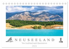 Neuseeland - Von Auckland nach Queenstown (Tischkalender 2024 DIN A5 quer), CALVENDO Monatskalender