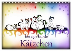 herzige bunte Kätzchen (Wandkalender 2024 DIN A3 quer), CALVENDO Monatskalender