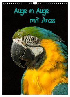 Auge in Auge mit Aras (Wandkalender 2024 DIN A3 hoch), CALVENDO Monatskalender