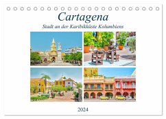 Cartagena - Stadt an der Karibikküste Kolumbiens (Tischkalender 2024 DIN A5 quer), CALVENDO Monatskalender