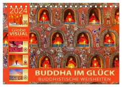 BUDDHA IM GLÜCK - Buddhistische Weisheiten (Tischkalender 2024 DIN A5 quer), CALVENDO Monatskalender