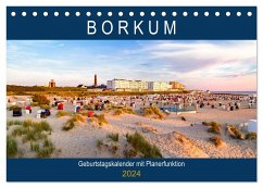 BORKUM Geburtstagskalender mit Planerfunktion (Tischkalender 2024 DIN A5 quer), CALVENDO Monatskalender