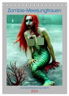 Zombie-Meerjungfrauen - Computerträume aus der KI (Tischkalender 2024 DIN A5 hoch), CALVENDO Monatskalender