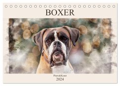 Boxer Photo&Kunst (Tischkalender 2024 DIN A5 quer), CALVENDO Monatskalender - Mielke, Kerstin