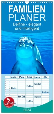 Familienplaner 2024 - Delfine - elegant und intelligent mit 5 Spalten (Wandkalender, 21 x 45 cm) CALVENDO - Roder, Peter