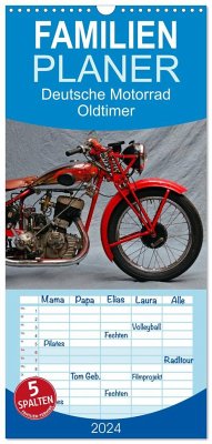 Familienplaner 2024 - Deutsche Motorrad Oldtimer mit 5 Spalten (Wandkalender, 21 x 45 cm) CALVENDO