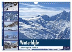 WinterIdylle Unterwegs im Saastal (Wandkalender 2024 DIN A4 quer), CALVENDO Monatskalender