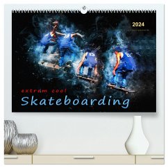 Skateboarding - extrem cool (hochwertiger Premium Wandkalender 2024 DIN A2 quer), Kunstdruck in Hochglanz
